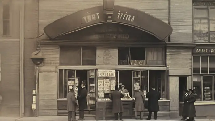 Historical picture of a woman playing lottery